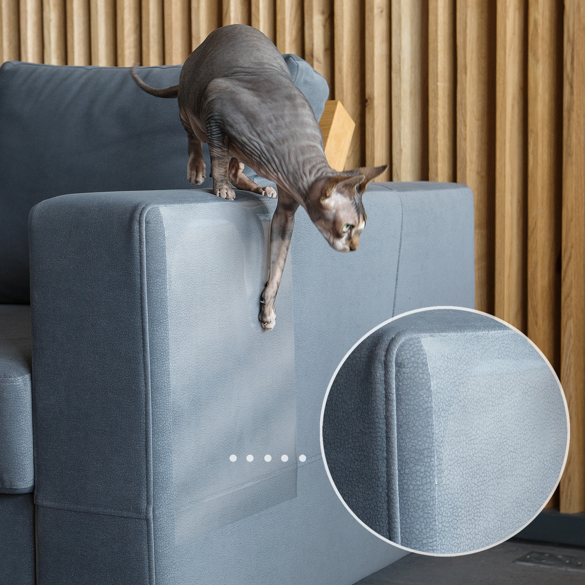 Transparent Cat Claw Protector Sofa Guard Furniture Corner Cover With Pins