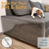 dog relaxing on sofa protector with cat scratch guard