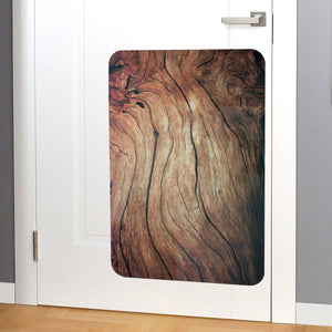 Elegant rustic wood door scratch protector hanging