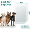 graphic showing measurements of the 2-pack dog door guard set