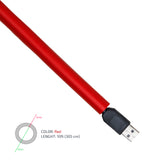 red pet wire protector with USB or HDMI cord